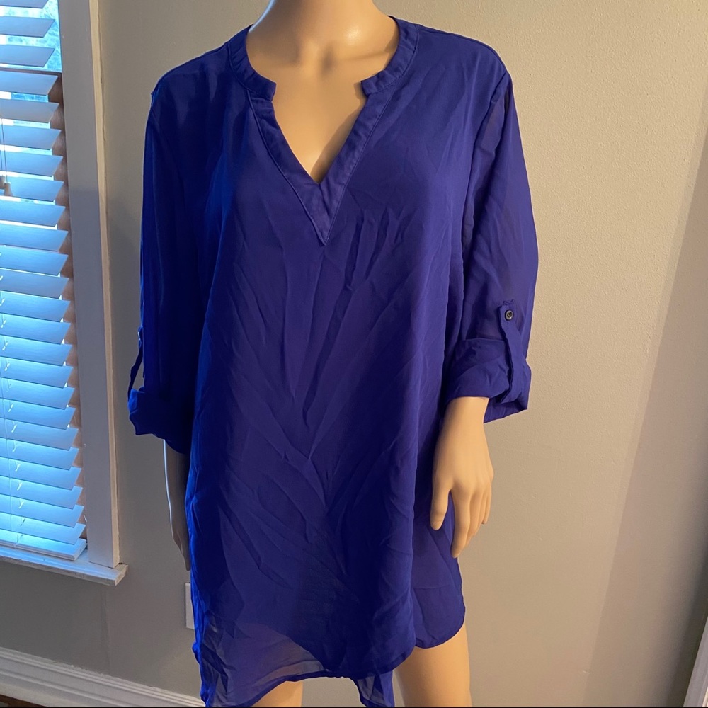 Beautiful blue sheer blouse